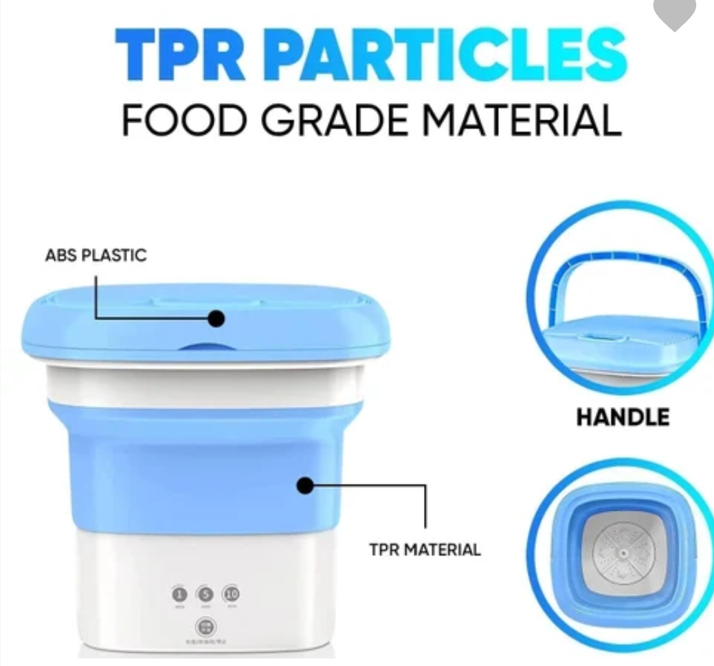 2kg Foldable Mini Washing Machine with Spin Dryer – Compact & Portable Solution for Baby Clothes, Travel, and Small Spaces