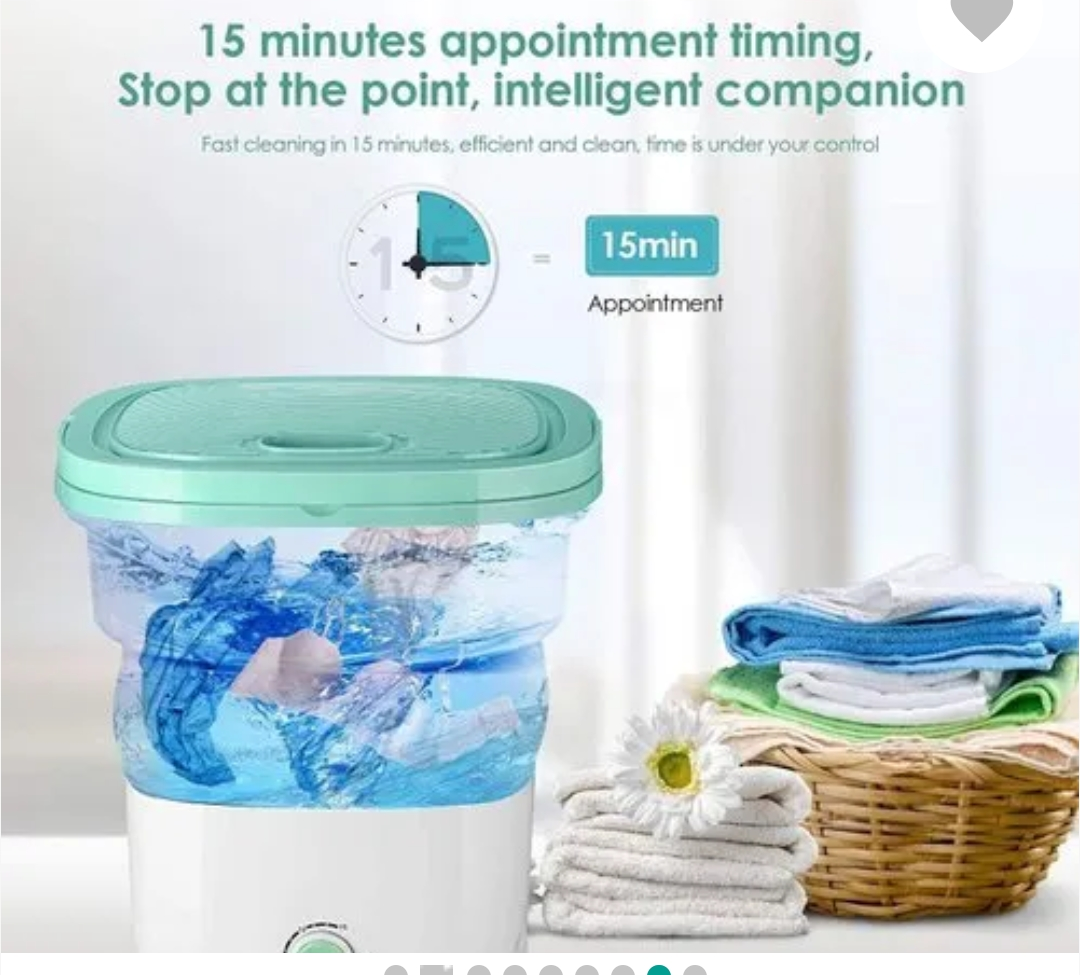 2kg Foldable Mini Washing Machine with Spin Dryer – Compact & Portable Solution for Baby Clothes, Travel, and Small Spaces
