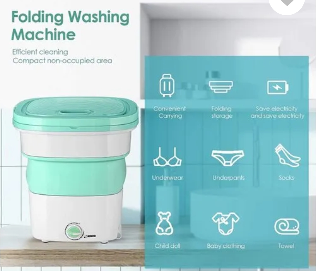 2kg Foldable Mini Washing Machine with Spin Dryer – Compact & Portable Solution for Baby Clothes, Travel, and Small Spaces