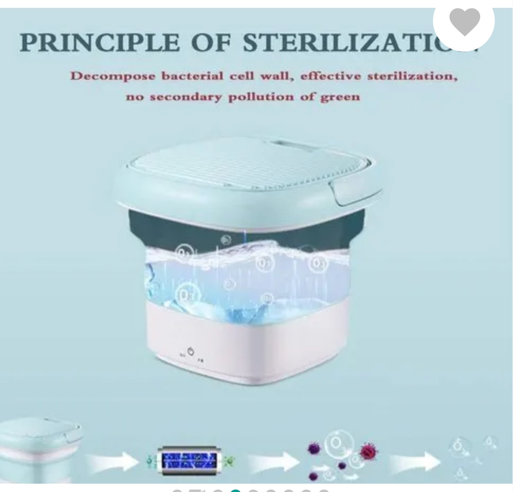 2kg Foldable Mini Washing Machine with Spin Dryer – Compact & Portable Solution for Baby Clothes, Travel, and Small Spaces