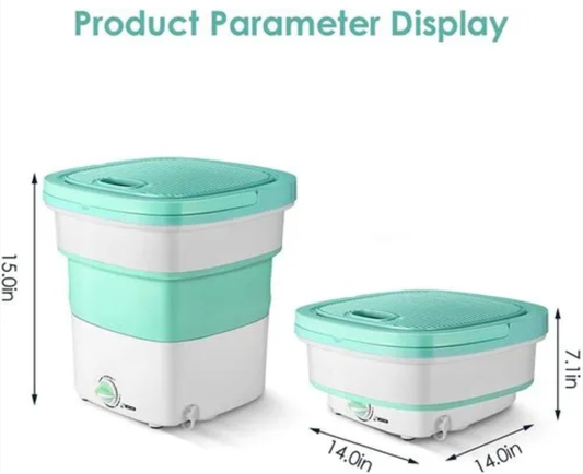 2kg Foldable Mini Washing Machine with Spin Dryer – Compact & Portable Solution for Baby Clothes, Travel, and Small Spaces