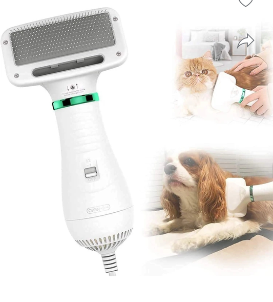 2-in-1 Pet Hair Dryer & Grooming Brush – Quick Drying, Silent & Pet-Friendly