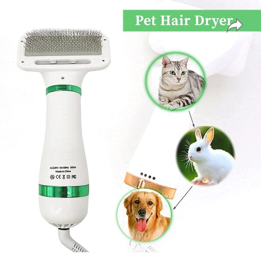 2-in-1 Pet Hair Dryer & Grooming Brush – Quick Drying, Silent & Pet-Friendly