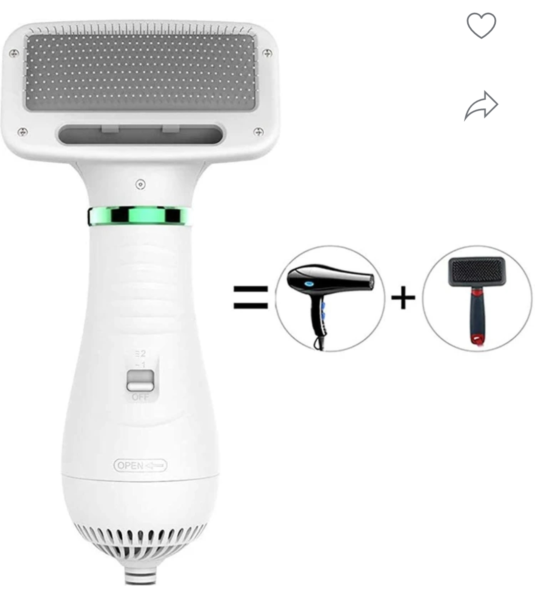 2-in-1 Pet Hair Dryer & Grooming Brush – Quick Drying, Silent & Pet-Friendly